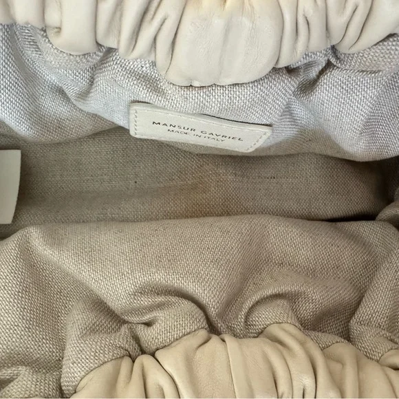 Mansur Gavriel Woven Straw Crossbody with Cream Trim - Picture 5 of 7